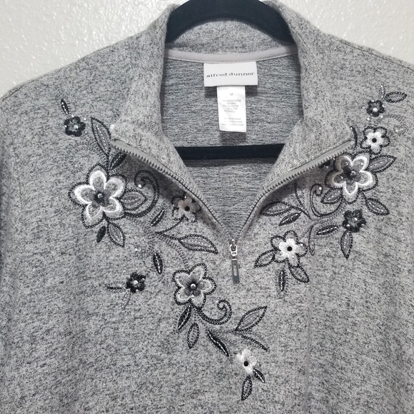 Alfred Dunner Knit Top Women's, Size M,Mock Neck , Color gray - Picture 9 of 10